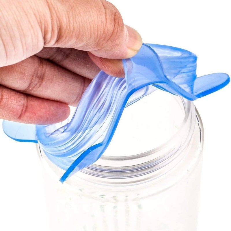 Home-Brand Home Brand Silicone Stretch Lids 6 Pack, Suction Lid Multi Size Reusable Durable Food Storage Covers For Bowls, Cups, Pots, Food Fresh Saver Cover(Blue) - Image 4